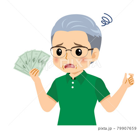 半袖を着た白髪の男性 79907659