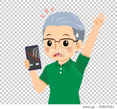 半袖を着た白髪の男性 79907661