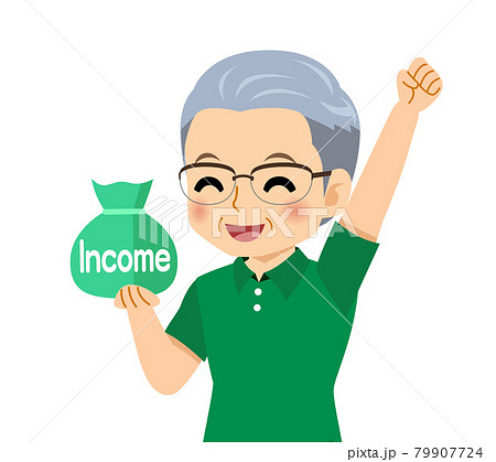 半袖を着た白髪の男性 半袖を着た白髪の男性 79907724