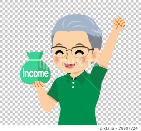 White-haired man in short sleeves 79907724