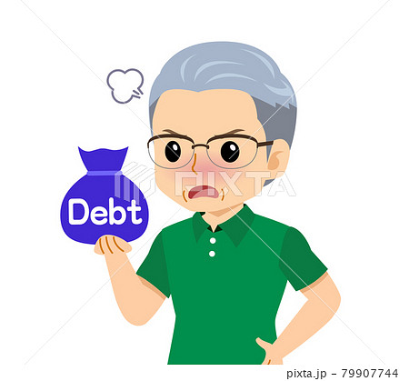 半袖を着た白髪の男性 半袖を着た白髪の男性 79907744