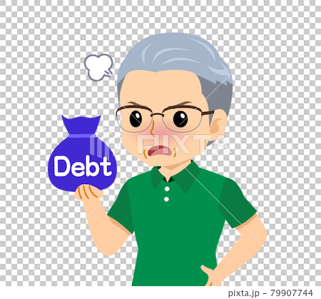 半袖を着た白髪の男性 半袖を着た白髪の男性 79907744