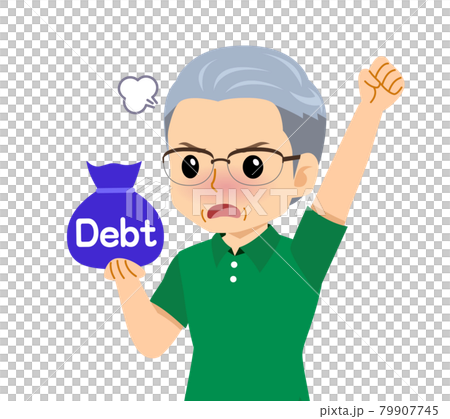 White-haired man in short sleeves 79907745