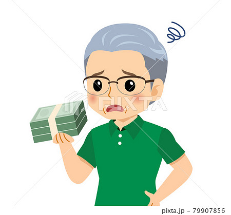 半袖を着た白髪の男性 半袖を着た白髪の男性 79907856