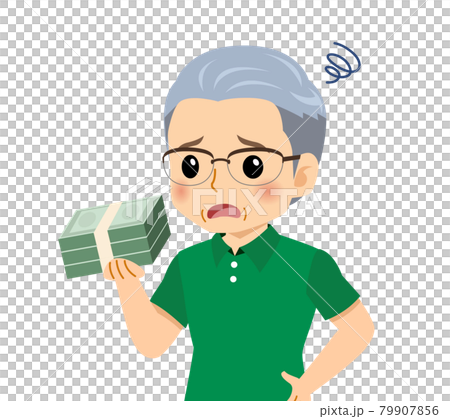 半袖を着た白髪の男性 半袖を着た白髪の男性 79907856