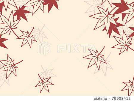 和風のもみじの背景イラスト 秋のイメージのバナー素材 のイラスト素材