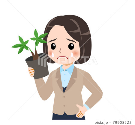 ベージュ色のスーツの女性 79908522