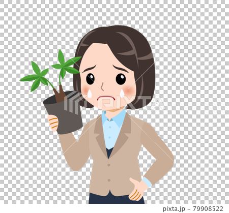 ベージュ色のスーツの女性 79908522