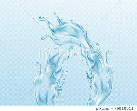 Realistic illustration Water splash isolated on transparent background. Real transparent water effect. Vector illustration Realistic illustration Water splash isolated on transparent background. Real transparent water effect. Vector illustration 79910011