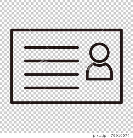 Simple ID card black and white thin line icon /... - Stock Illustration  [79910074] - PIXTA