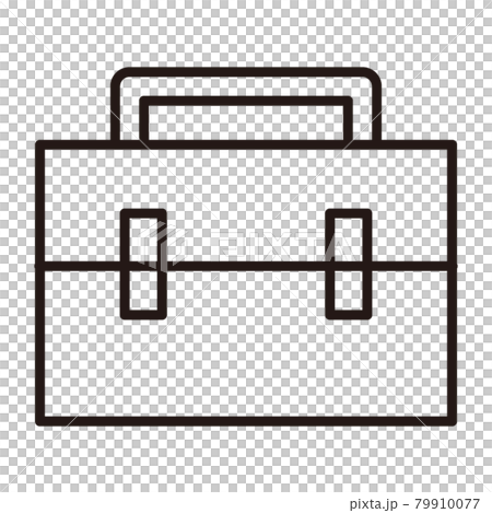 Simple business bag black and white thin line icon / white background 79910077