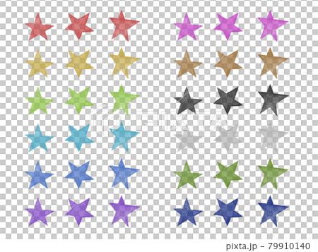 Symbol stamp star-shaped color set 79910140