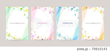 水彩ドットデコレーションカードセット：パステルカラー 79910143