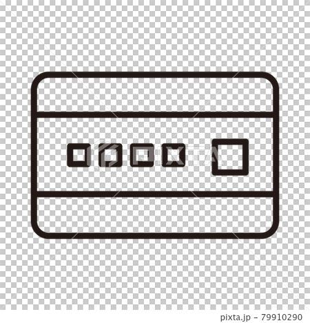 簡單的信用卡黑白細線圖標/白色背景 簡單的信用卡黑白細線圖標/白色背景 79910290