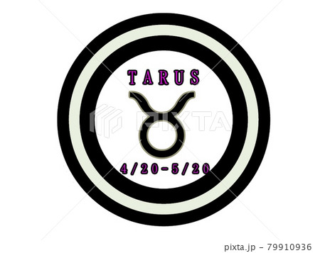 白黒リング12星座おうし座アイコン 79910936