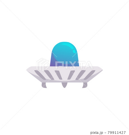 Ufo spaceship for space games or prints, flat vector illustration isolated. Ufo spaceship for space games or prints, flat vector illustration isolated. 79911427