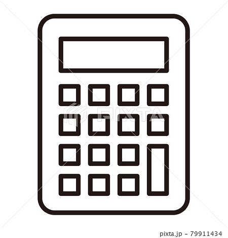 Simple calculator black and white thin line... - Stock Illustration  [79911434] - PIXTA