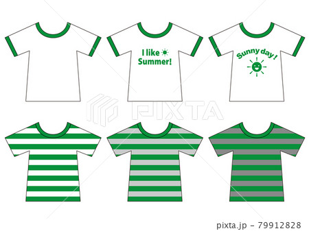 シンプルなTシャツ2Dイラスト_グリーン系 79912828