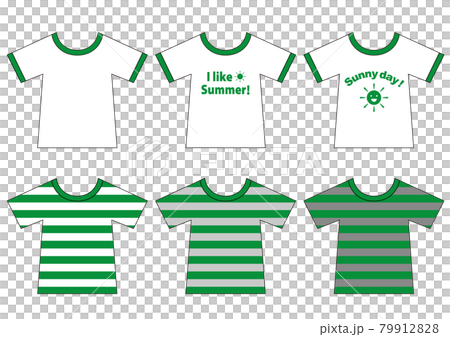 シンプルなTシャツ2Dイラスト_グリーン系 79912828