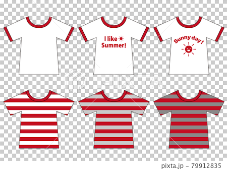 シンプルなTシャツ2Dイラスト_レッド系 79912835
