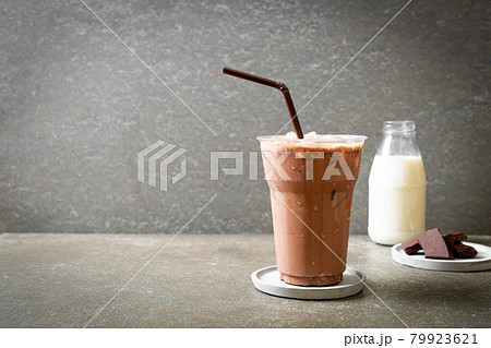 Iced chocolate milkshake drink 79923621