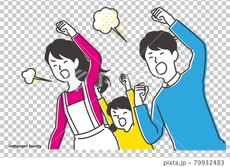 Angry Family Illustration Cut Vector Anger Indignation Anger Explosion 79932483