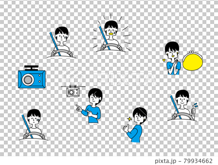 Illustration set about car driving and drive recorder 79934662