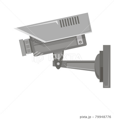 Professional CCTV Camera Isolated on White Background. Outdoor Video System 79948776