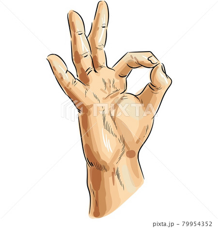 Ok hand vector sign pop art icon isolated on white Ok hand vector sign pop art icon isolated on white 79954352