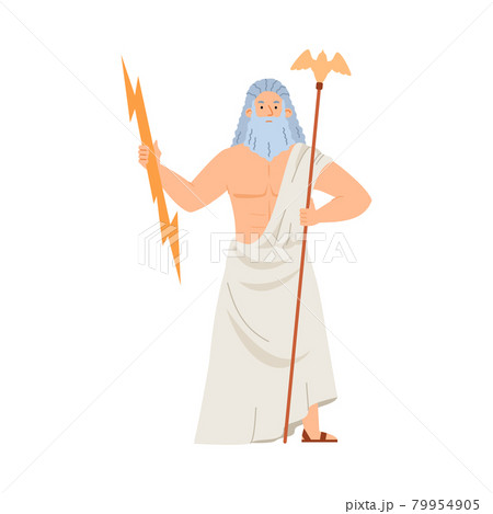 Greek Zeus King Of Olympian Gods And Sky God のイラスト素材