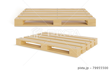 Realistic Detailed 3d Wooden Pallet Set. Vector 79955500