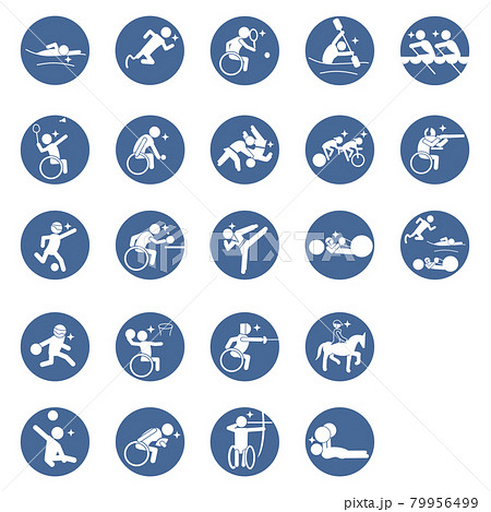 para sports pictogram Blue circle frameスポーツピクトグラム 79956499