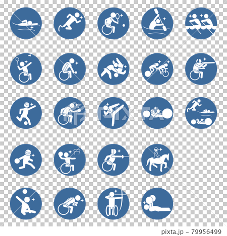 para sports pictogram Blue circle frameスポーツピクトグラム 79956499