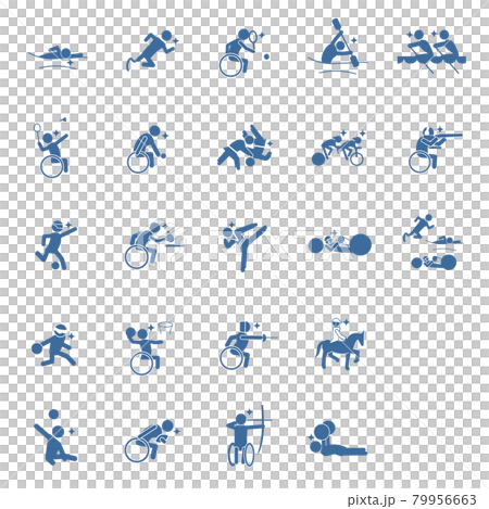 para sports pictogram Blue No frame sports pictogram 79956663