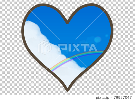 心形藍天、積雨雲和彩虹 心形藍天、積雨雲和彩虹 79957047