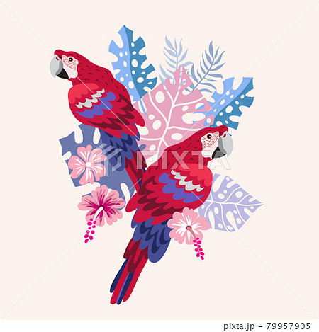 Parrot and leaves 2 79957905