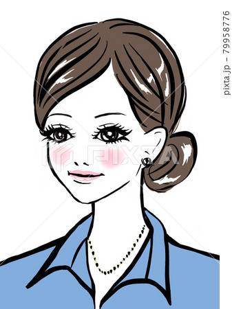 きっちりまとめ髪のOL 79958776