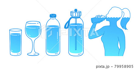 Illustration set of water balance concept Illustration set of water balance concept 79958905