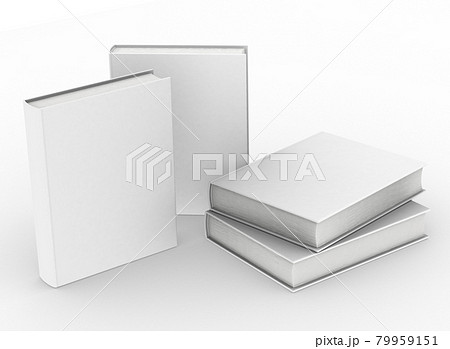 template empty hardcover book mockup set white background 79959151