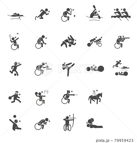 para sports pictogram Black  No frameスポーツピクトグラム 79959423