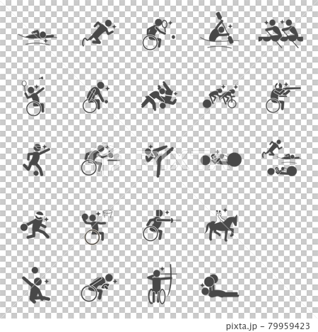 para sports pictogram Black  No frameスポーツピクトグラム 79959423