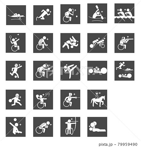 para sports pictogram Black square frameスポーツピクトグラム 79959490