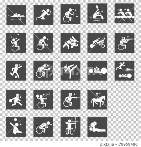 para sports pictogram Black square frameスポーツピクトグラム 79959490