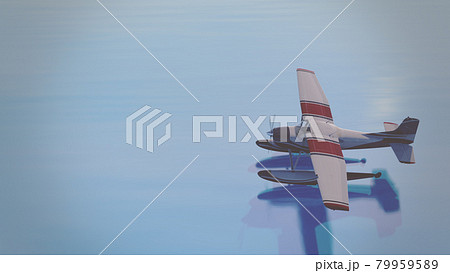 Retro seaplane . 3D render Retro seaplane . 3D render 79959589