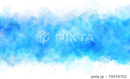 青色 水色の水彩の筆の跡 背景素材 テクスチャのイラスト素材