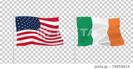 アメリカとアイルランドの国旗 79959814