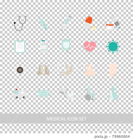 Medical illustration icon set (white background, vector, crop) 79960804