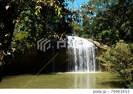 Mountain stream Waterfall Prenn, Vietnam, scenic natural swimming pool. 79963655