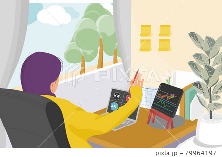 young people study and online training for new trading about stock and cryptocurrency from home during stage quarantine 79964197