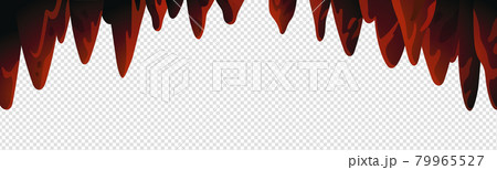 Cave stalactites, Cave ceiling with underground stone stalactites on white background. Vector illustration in flat cartoon style 79965527